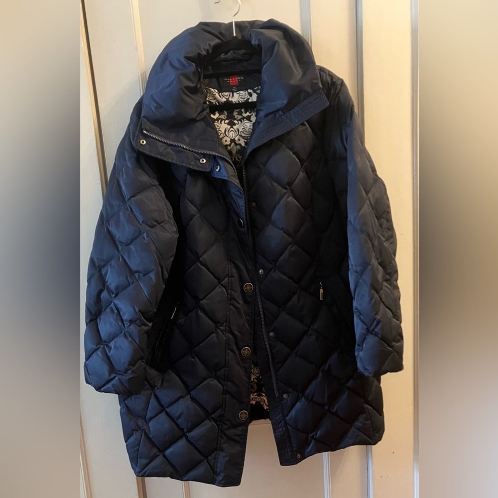 Gallery Woman Dark Blue Down Coat 1X